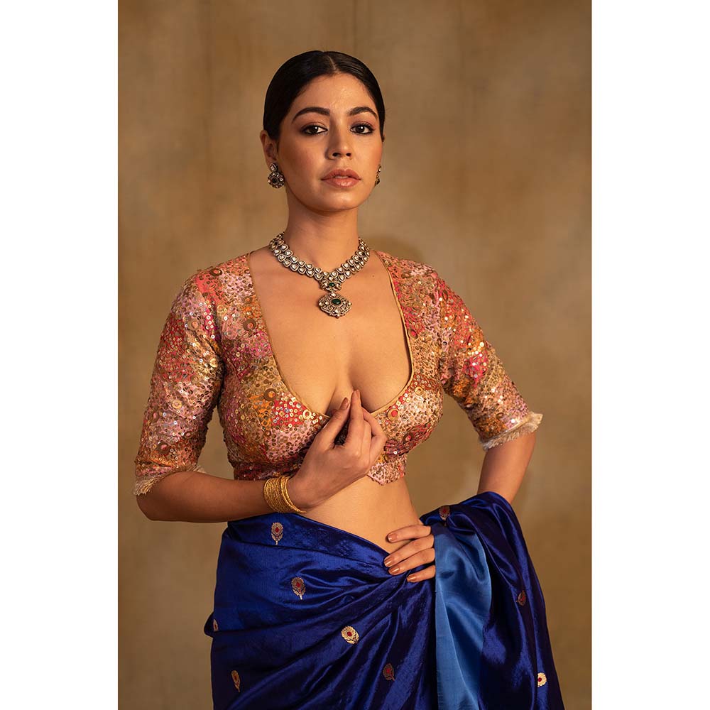 PRIYANKA RAAJIV Gauransh Embellished Scoop Neck Stitched Blouse