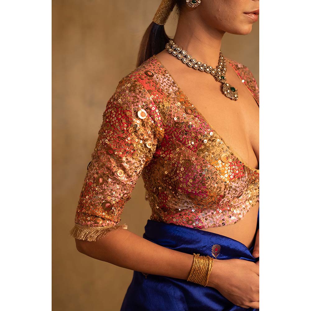 PRIYANKA RAAJIV Gauransh Embellished Scoop Neck Stitched Blouse