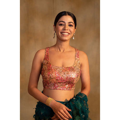 PRIYANKA RAAJIV Anmol Embellished Square Neck Stitched Blouse