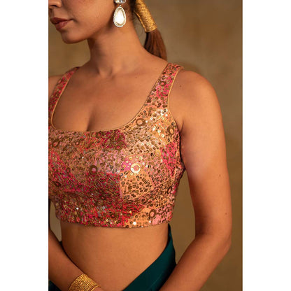 PRIYANKA RAAJIV Anmol Embellished Square Neck Stitched Blouse