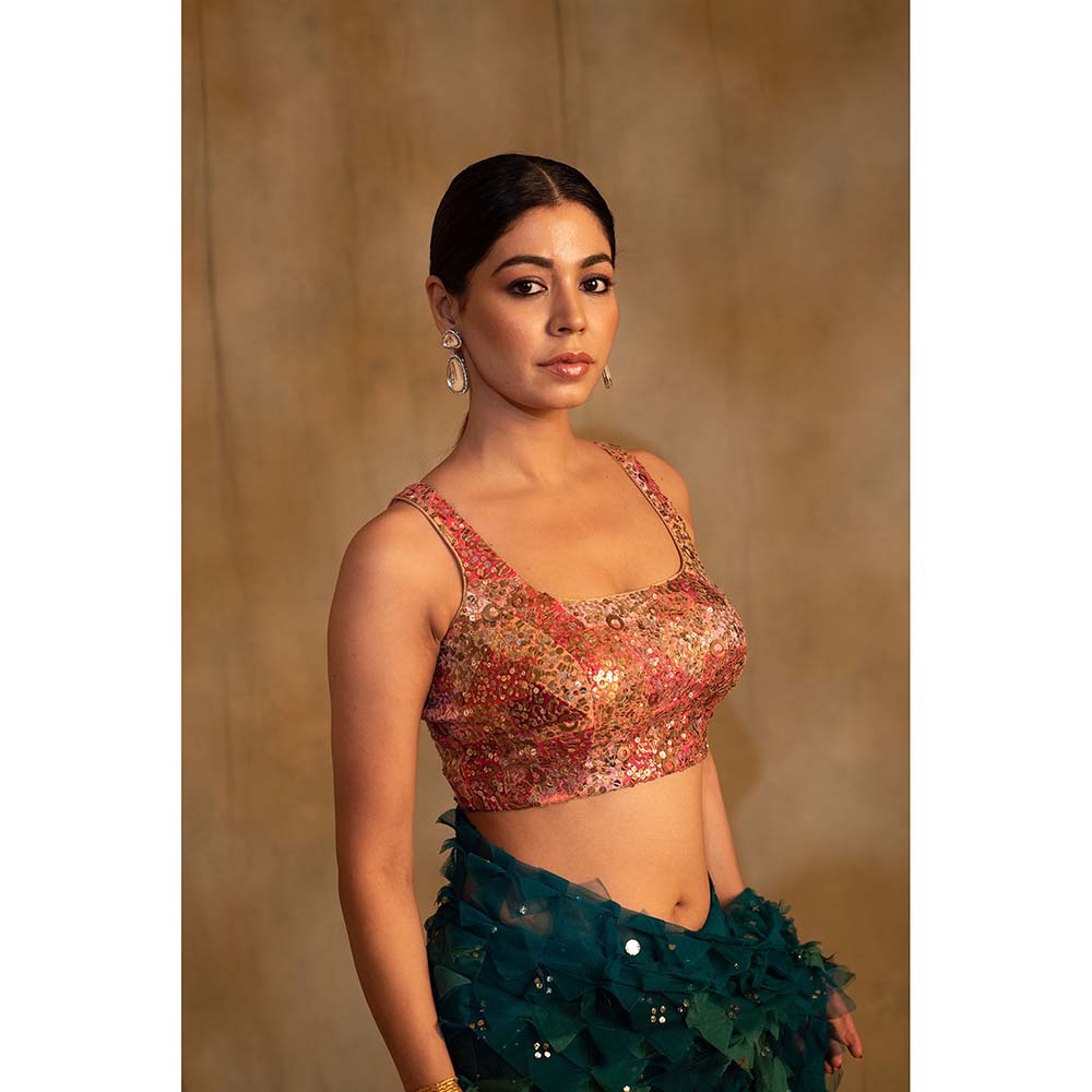 PRIYANKA RAAJIV Anmol Embellished Square Neck Stitched Blouse