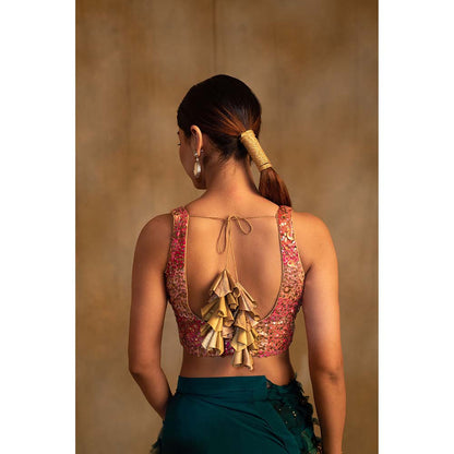 PRIYANKA RAAJIV Anmol Embellished Square Neck Stitched Blouse