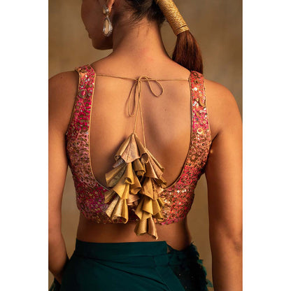 PRIYANKA RAAJIV Anmol Embellished Square Neck Stitched Blouse