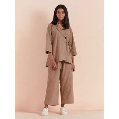 Priya Chaudhary Solid Beige Co-ord (Set of 2)