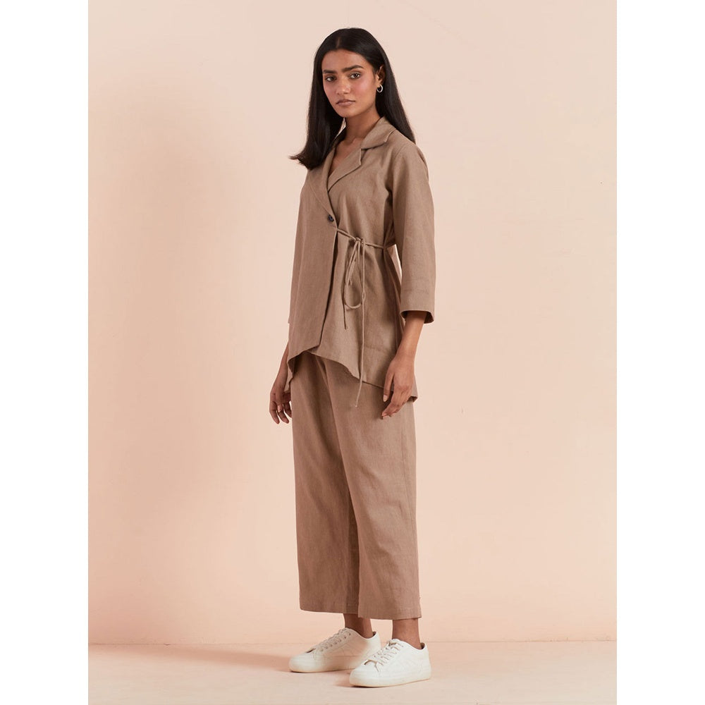 Priya Chaudhary Solid Beige Co-ord (Set of 2)