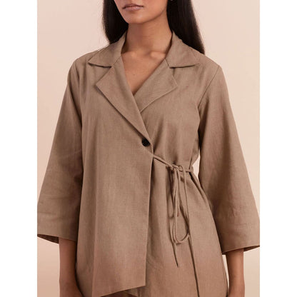 Priya Chaudhary Solid Beige Co-ord (Set of 2)