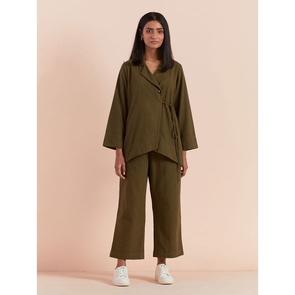 Priya Chaudhary Solid Olive Co-ord (Set of 2)