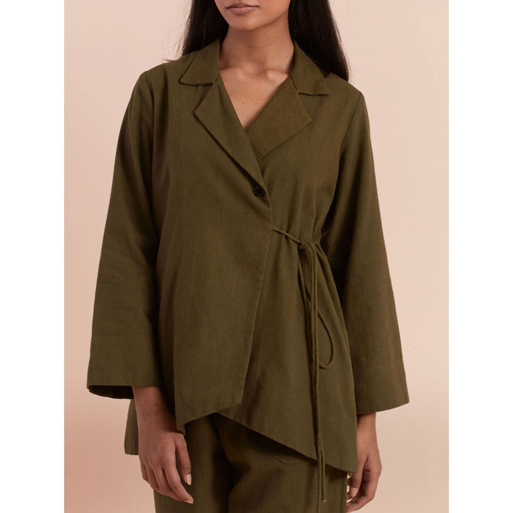 Priya Chaudhary Solid Olive Co-ord (Set of 2)