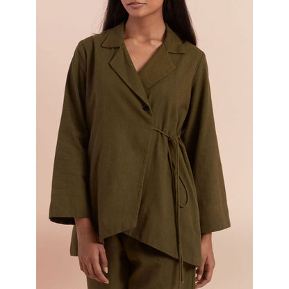 Priya Chaudhary Solid Olive Co-ord (Set of 2)