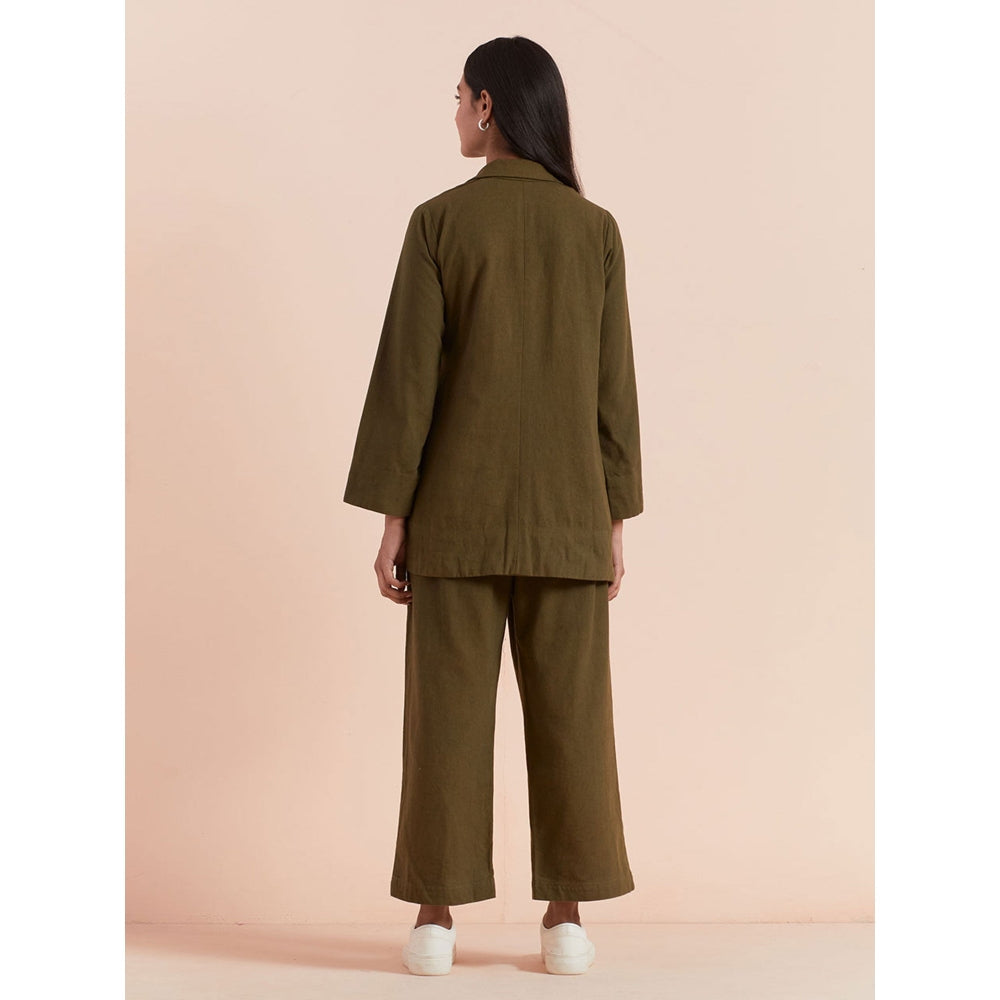 Priya Chaudhary Solid Olive Co-ord (Set of 2)