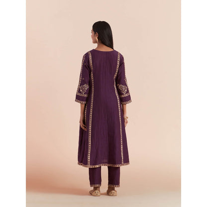 Priya Chaudhary Purple Soft Chanderi Kurta