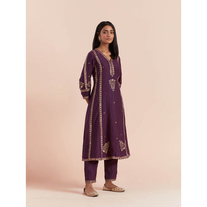 Priya Chaudhary Purple Soft Chanderi Kurta
