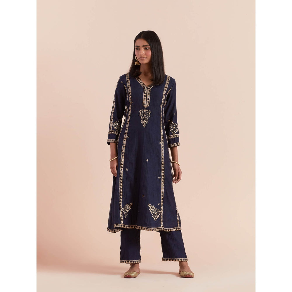 Priya Chaudhary Blue Soft Chanderi Kurta