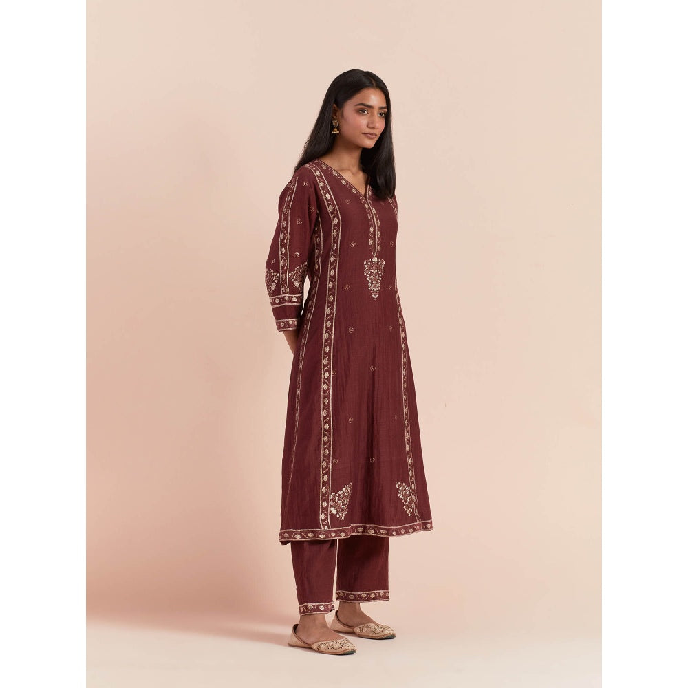 Priya Chaudhary Red Soft Chanderi Kurta