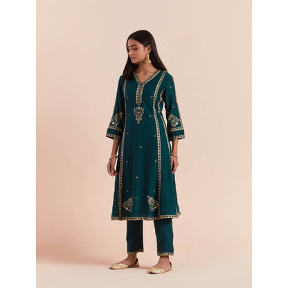 Priya Chaudhary Green Soft Chanderi Kurta