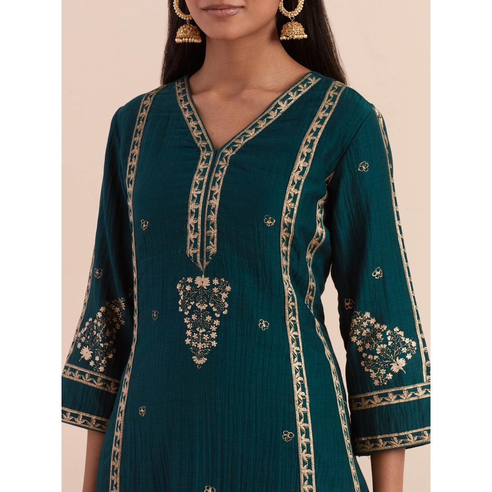 Priya Chaudhary Green Soft Chanderi Kurta