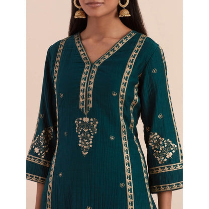Priya Chaudhary Green Soft Chanderi Kurta