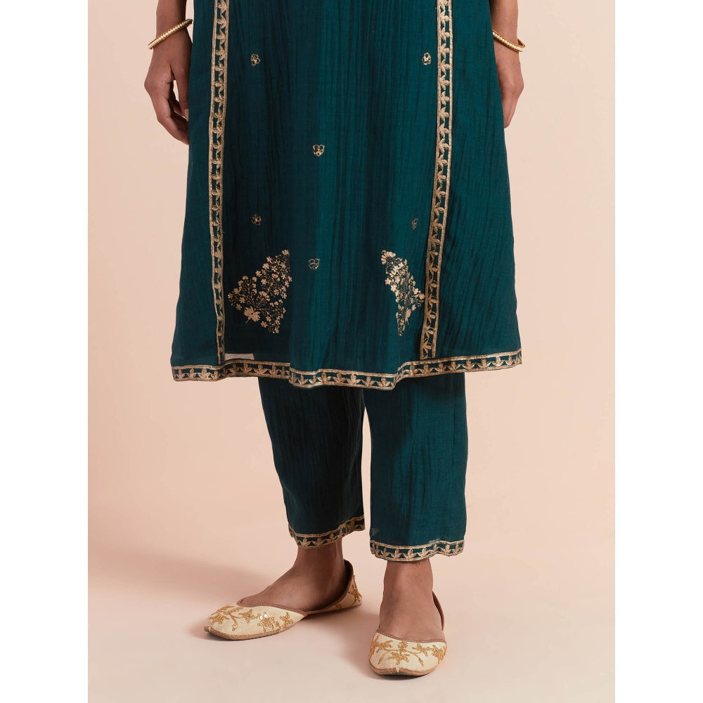 Priya Chaudhary Green Soft Chanderi Kurta