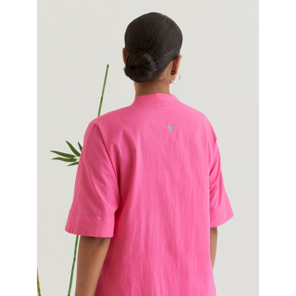 Priya Chaudhary Pink Solid Cotton Kurta