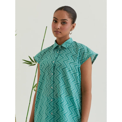 Priya Chaudhary Green Printed Co-Ord (Set of 2)
