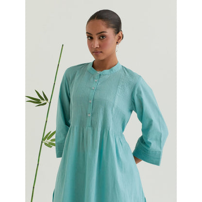 Priya Chaudhary Sea Green Pleated Kurta