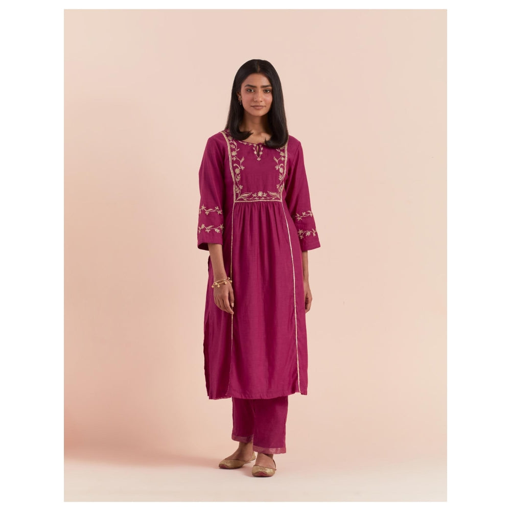 Priya Chaudhary Pink Embroidered Kurta