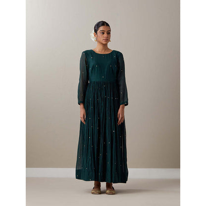 Priya Chaudhary Green Kurtas Green Kurta with Pant and Jacket (Set of 3)