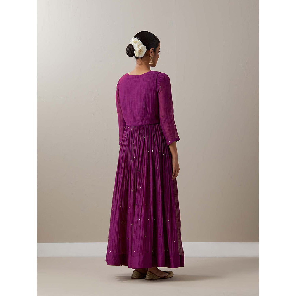 Priya Chaudhary Purple Kurtas Purple Jacket Kurta with Pant and Dupatta (Set of 4)