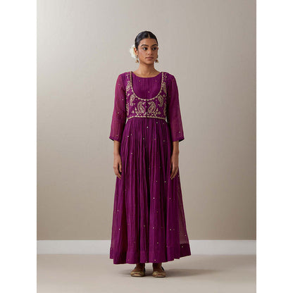 Priya Chaudhary Purple Kurtas Purple Kurta with Jacket (Set of 2)