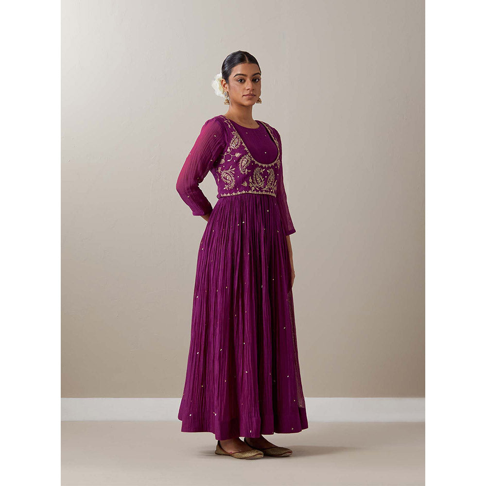 Priya Chaudhary Purple Kurtas Purple Kurta with Jacket (Set of 2)
