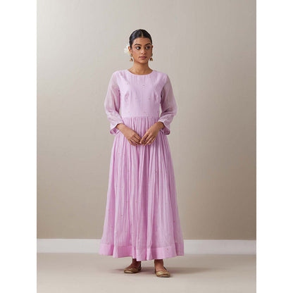Priya Chaudhary Light Pink Kurtas Mauve Jacket Kurta with Pant and Dupatta (Set of 4)