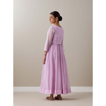 Priya Chaudhary Light Pink Kurtas Mauve Kurta with Jacket (Set of 2)