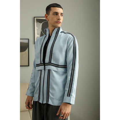 PRIMAL GRAY Blue Recycled Polyester Layered Puffer Jacket