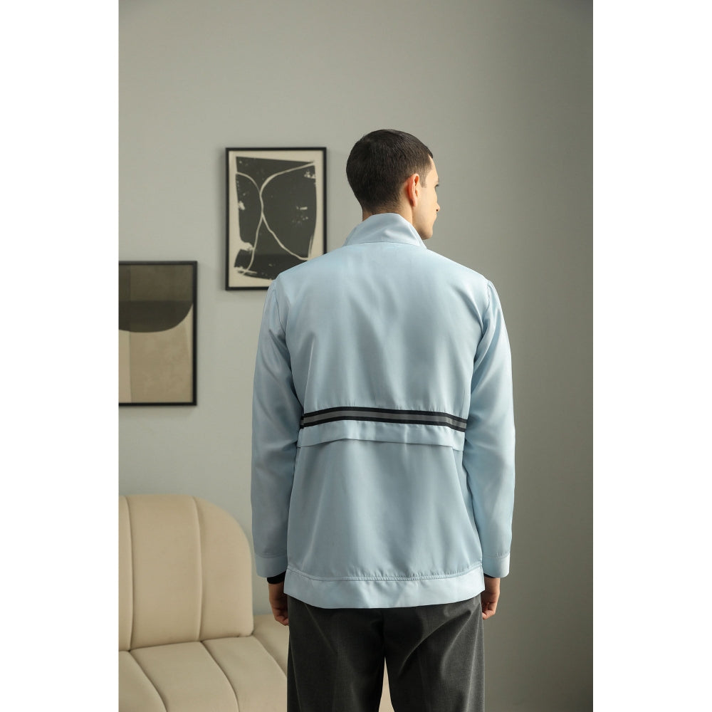 PRIMAL GRAY Blue Recycled Polyester Layered Puffer Jacket