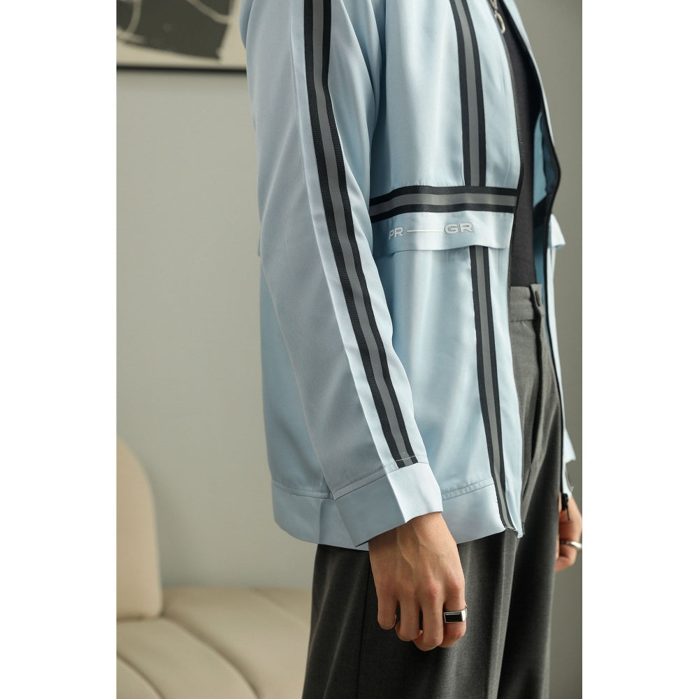 PRIMAL GRAY Blue Recycled Polyester Layered Puffer Jacket