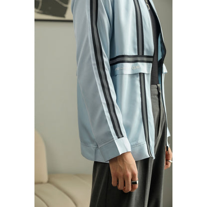 PRIMAL GRAY Blue Recycled Polyester Layered Puffer Jacket