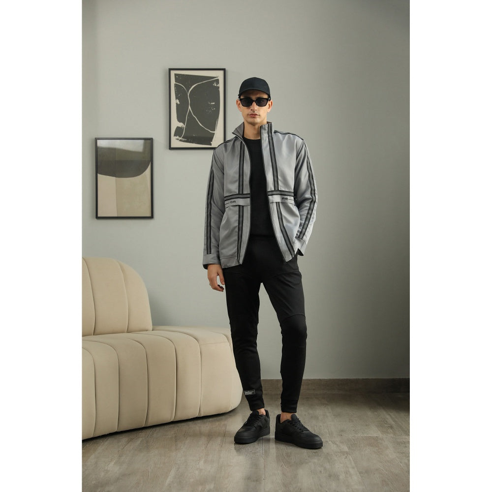 PRIMAL GRAY Grey Recycled Polyester Layered Puffer Jacket