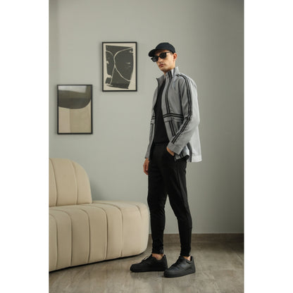 PRIMAL GRAY Grey Recycled Polyester Layered Puffer Jacket