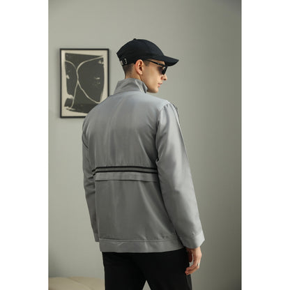PRIMAL GRAY Grey Recycled Polyester Layered Puffer Jacket