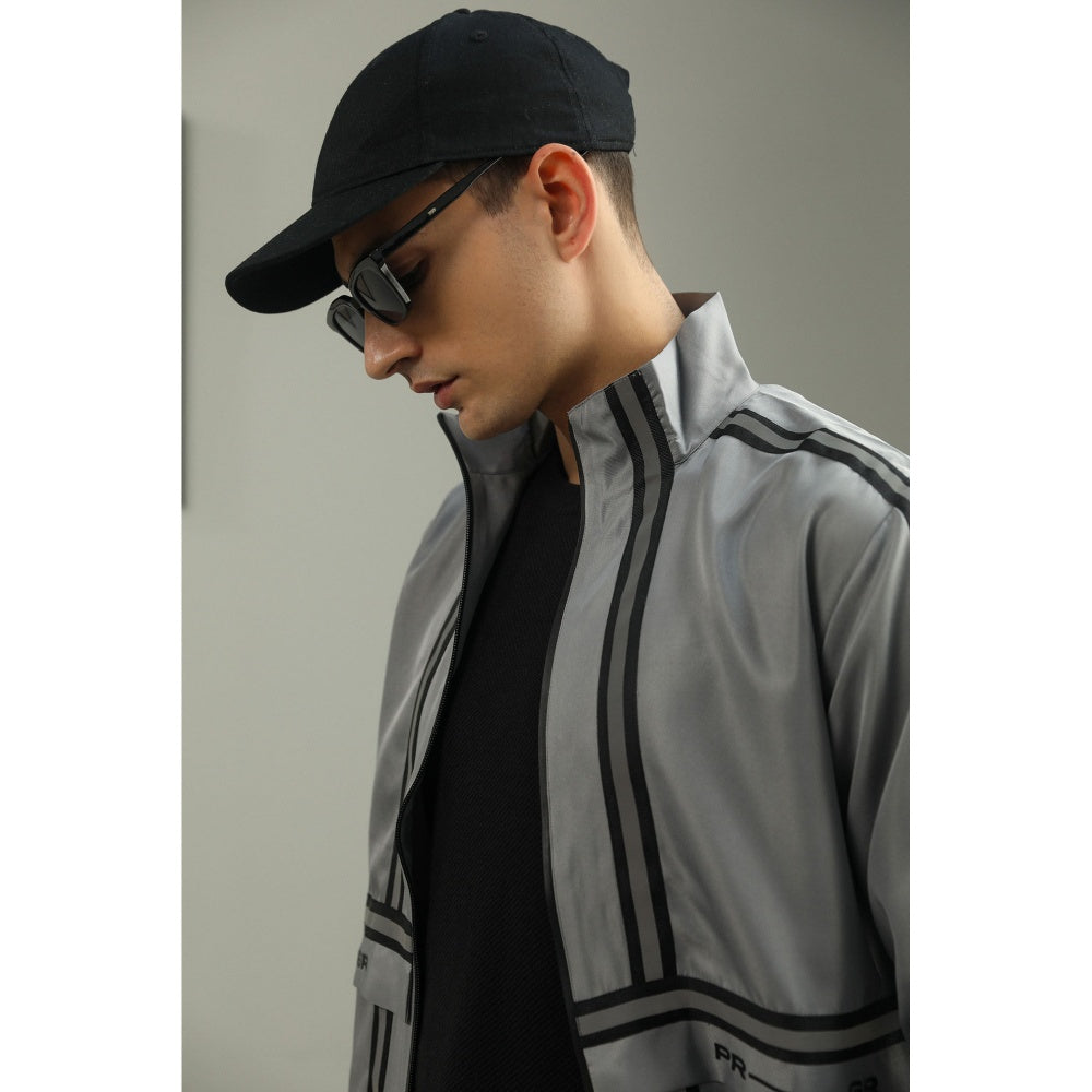 PRIMAL GRAY Grey Recycled Polyester Layered Puffer Jacket
