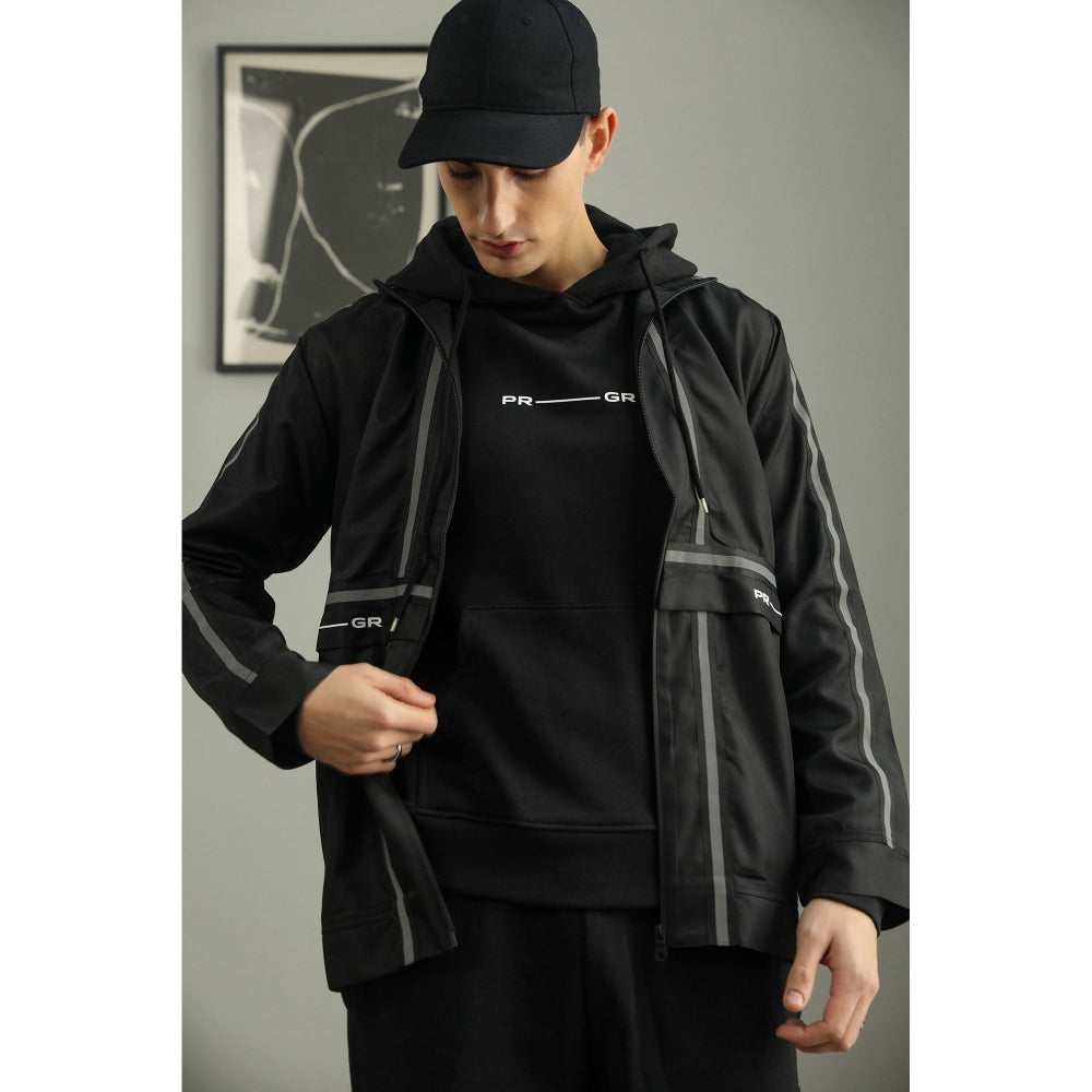 PRIMAL GRAY Black Recycled Polyester Layered Puffer Jacket