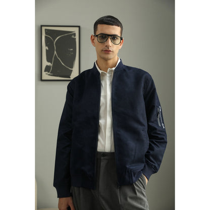 PRIMAL GRAY Navy Rpet Suede Oversize Bomber