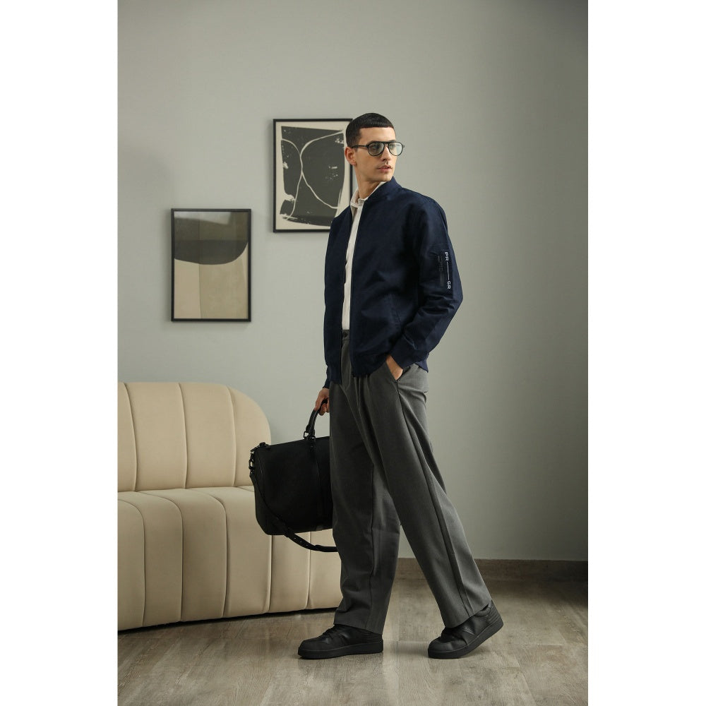 PRIMAL GRAY Navy Rpet Suede Oversize Bomber
