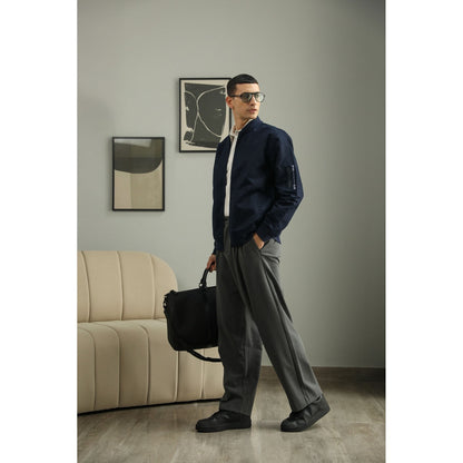 PRIMAL GRAY Navy Rpet Suede Oversize Bomber
