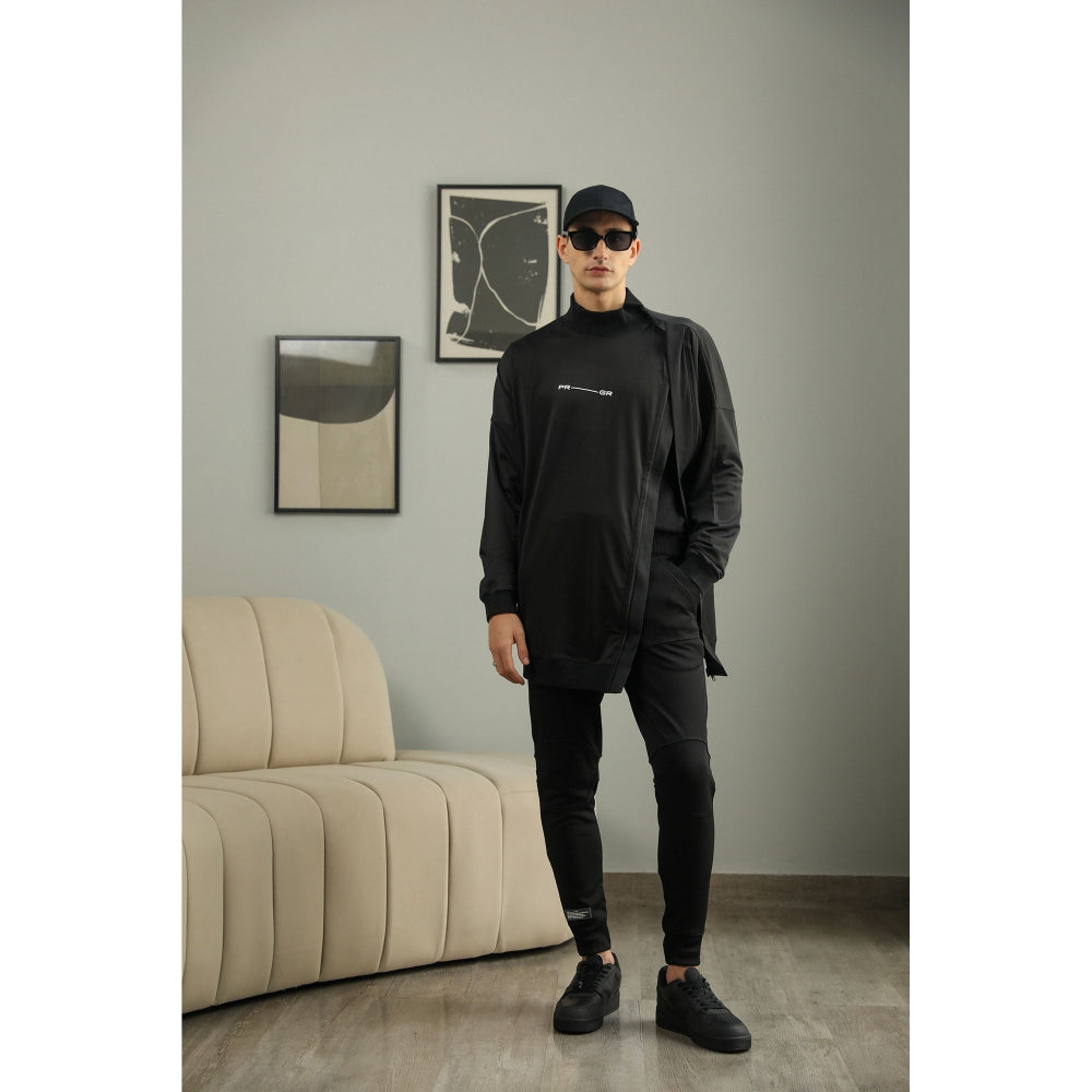 PRIMAL GRAY Black Recycled Polyester Kimono Sleeve Jacket