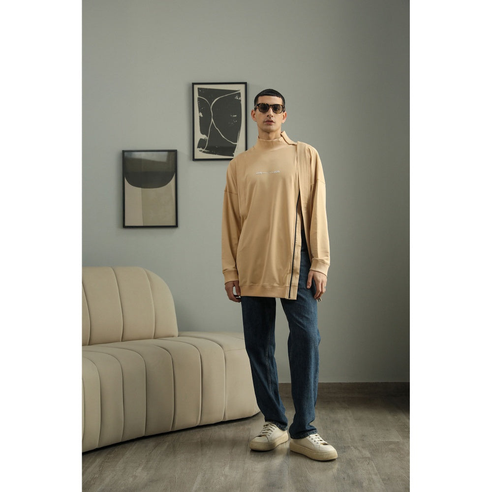 PRIMAL GRAY Beige Recycled Polyester Kimono Sleeve Jacket