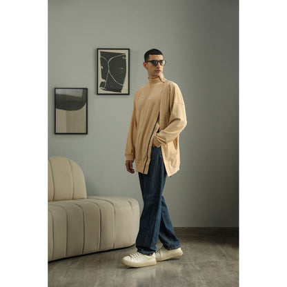 PRIMAL GRAY Beige Recycled Polyester Kimono Sleeve Jacket