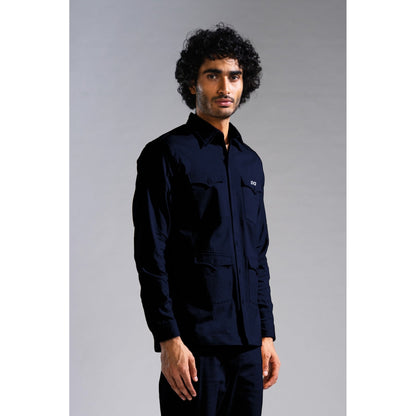PRIMAL GRAY Navy Organic Cotton Old West-Shirt