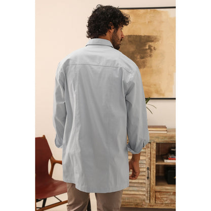 PRIMAL GRAY Blue Organic Cotton Extra Long Shirt
