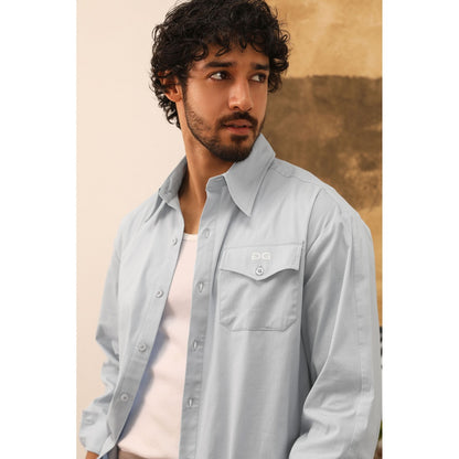 PRIMAL GRAY Blue Organic Cotton Extra Long Shirt